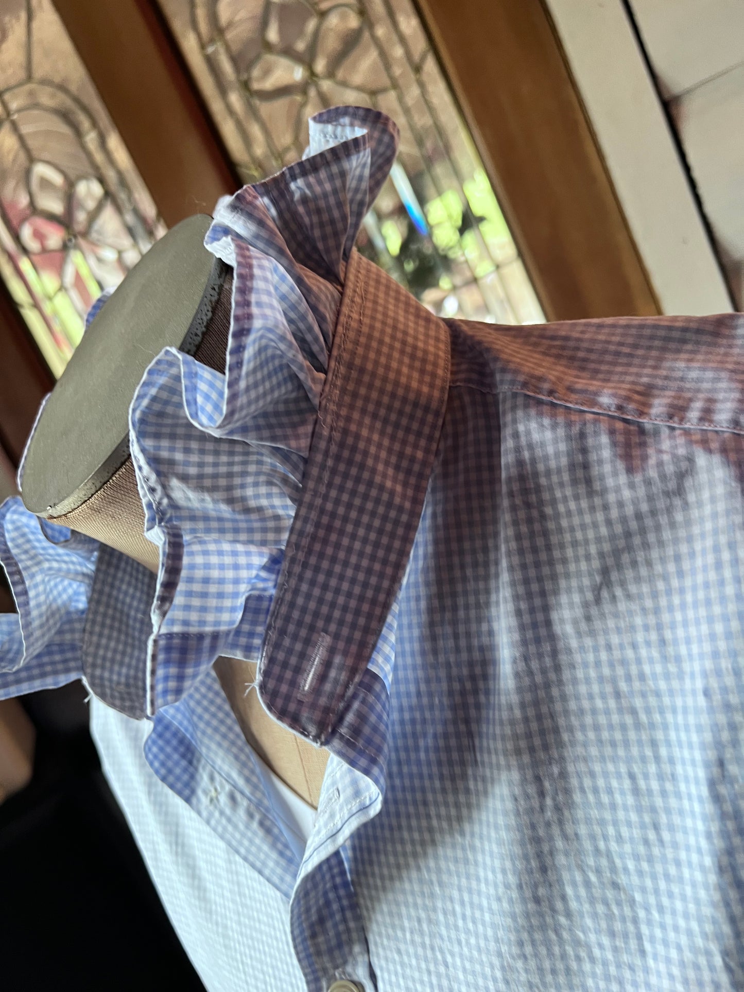 Upcycled Men's Shirt Made for Feminine Style and One of a Kind Sophistication