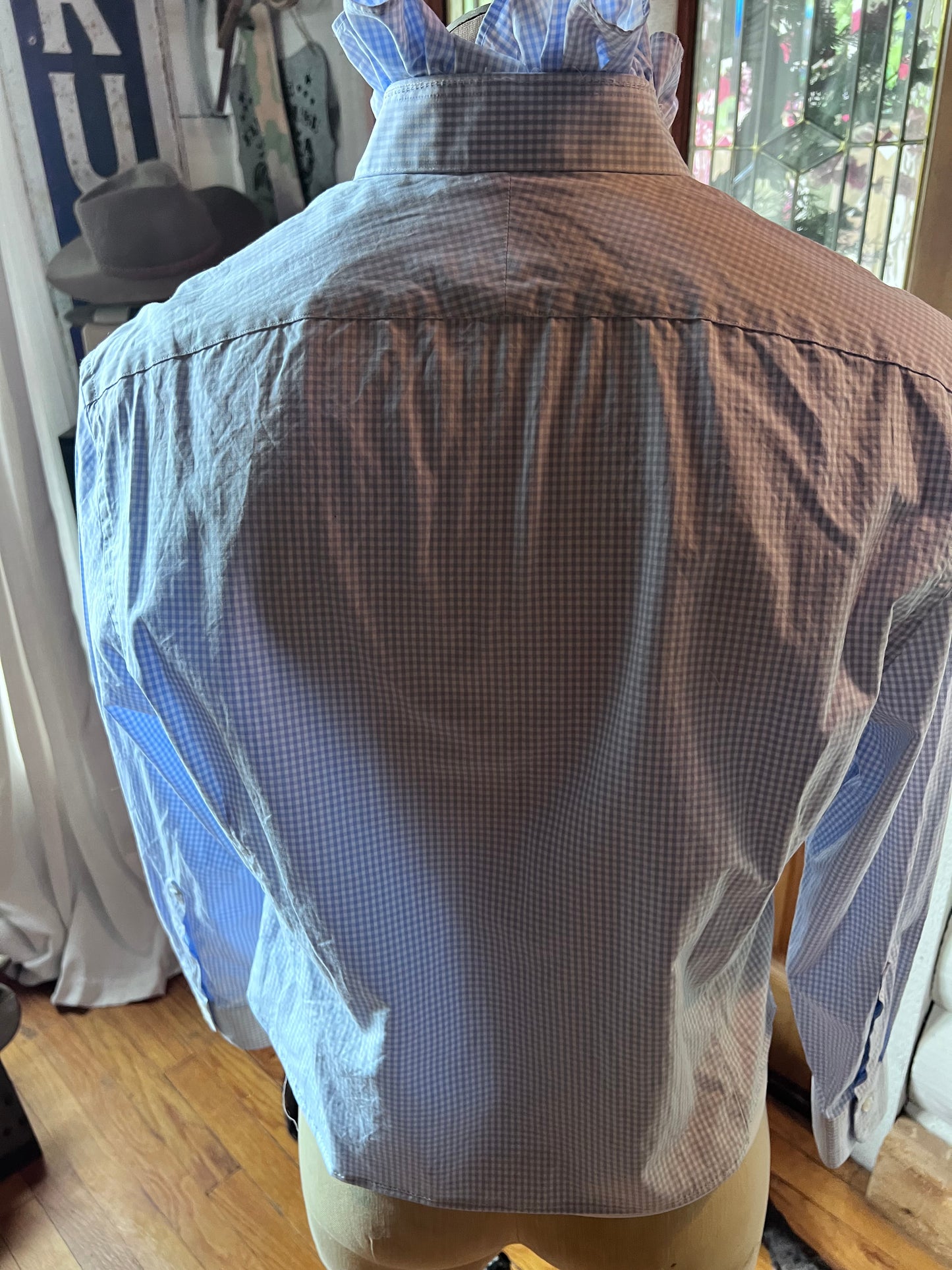 Upcycled Men's Shirt Made for Feminine Style and One of a Kind Sophistication