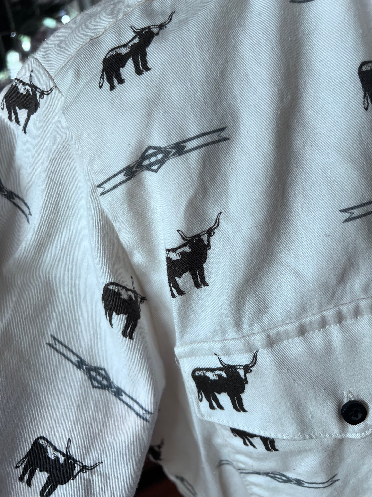 Upcycled Men's Shirt Made for Feminine Style and One of a Kind Sophistication - Long Horn