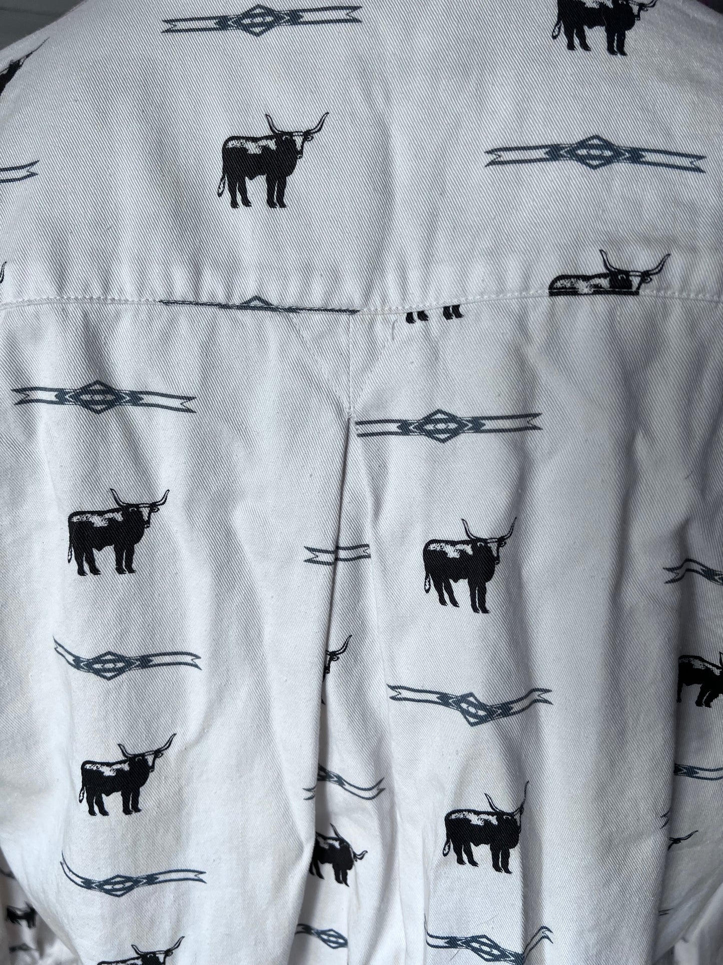 Upcycled Men's Shirt Made for Feminine Style and One of a Kind Sophistication - Long Horn