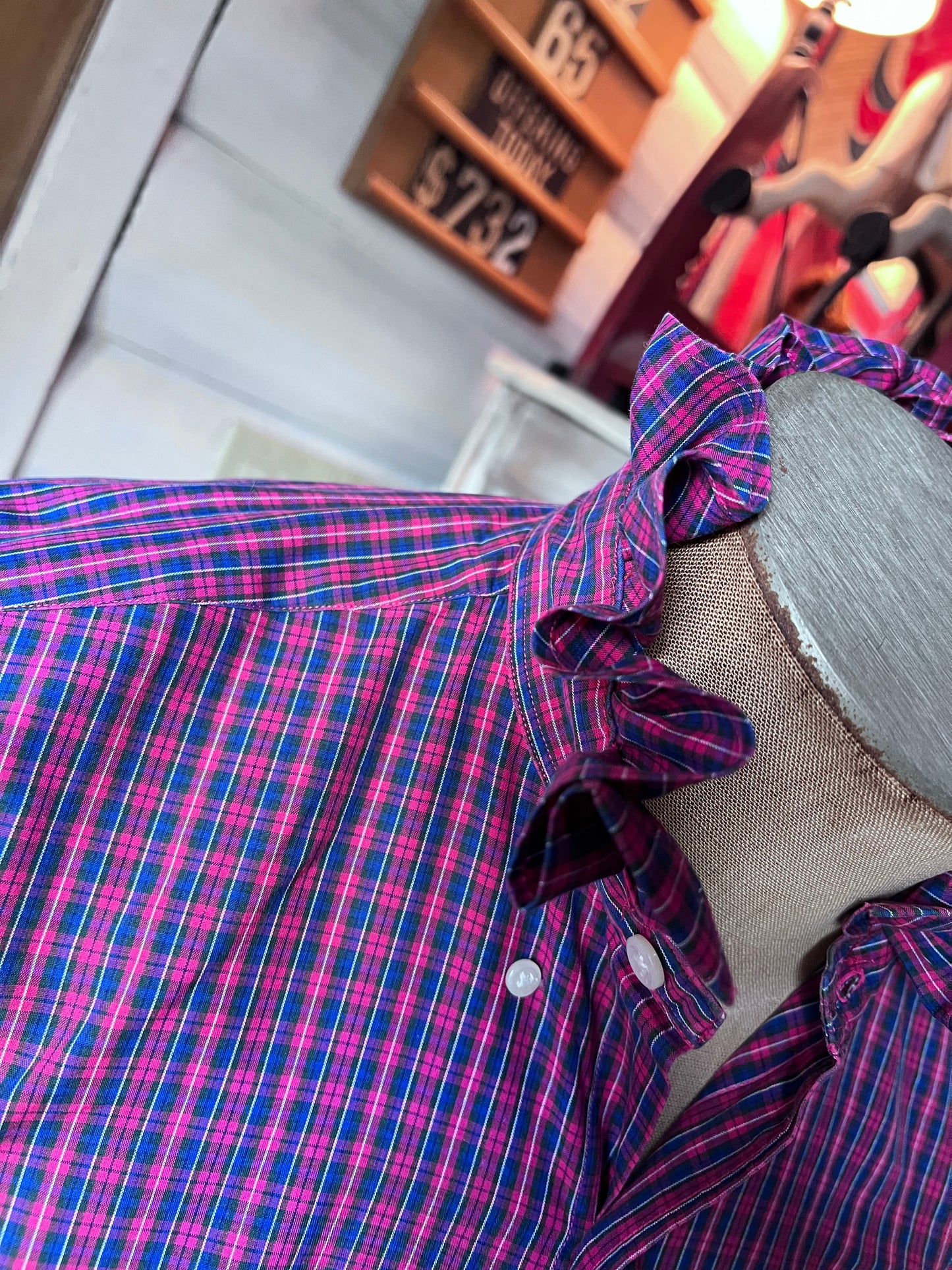 Upcycled Men's Shirt Made for Feminine Style and One of a Kind Sophistication - RL