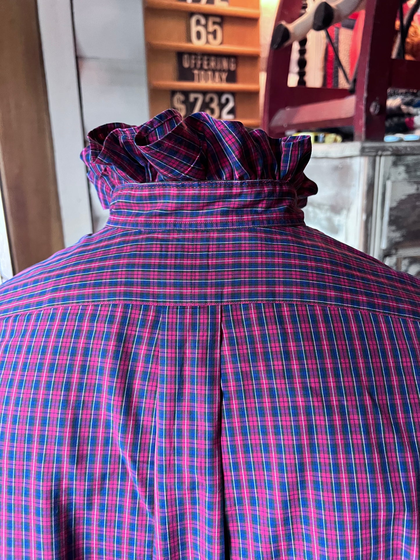 Upcycled Men's Shirt Made for Feminine Style and One of a Kind Sophistication - RL