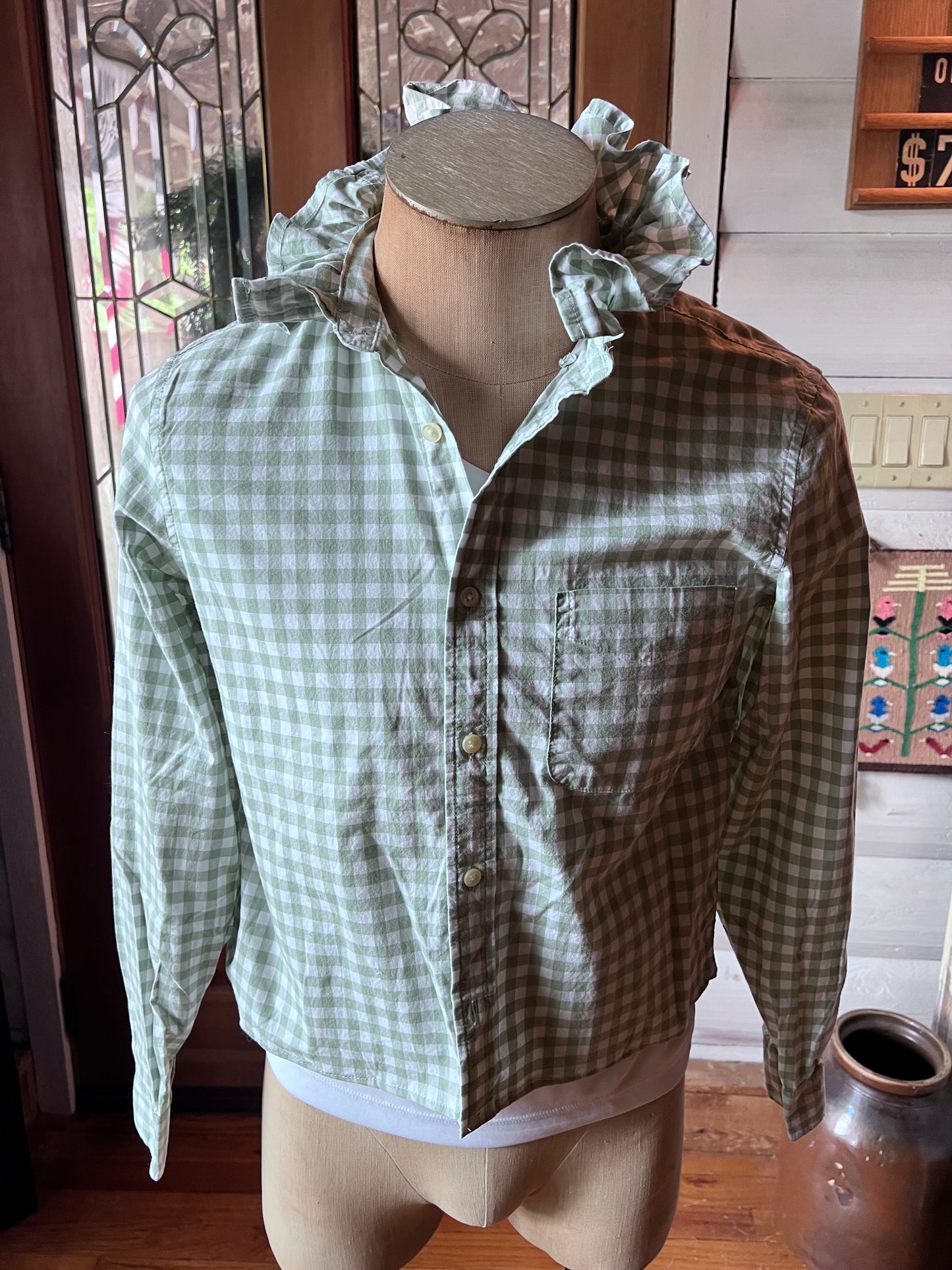 Upcycled Men's Shirt Made for Feminine Style and One of a Kind Sophistication - Old Navy