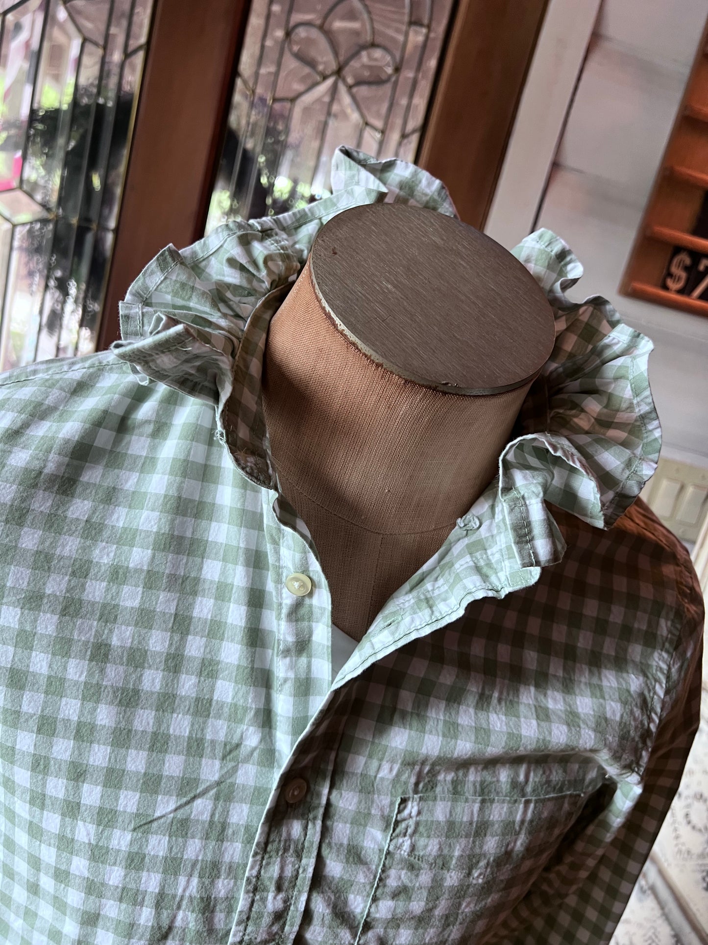Upcycled Men's Shirt Made for Feminine Style and One of a Kind Sophistication - Old Navy