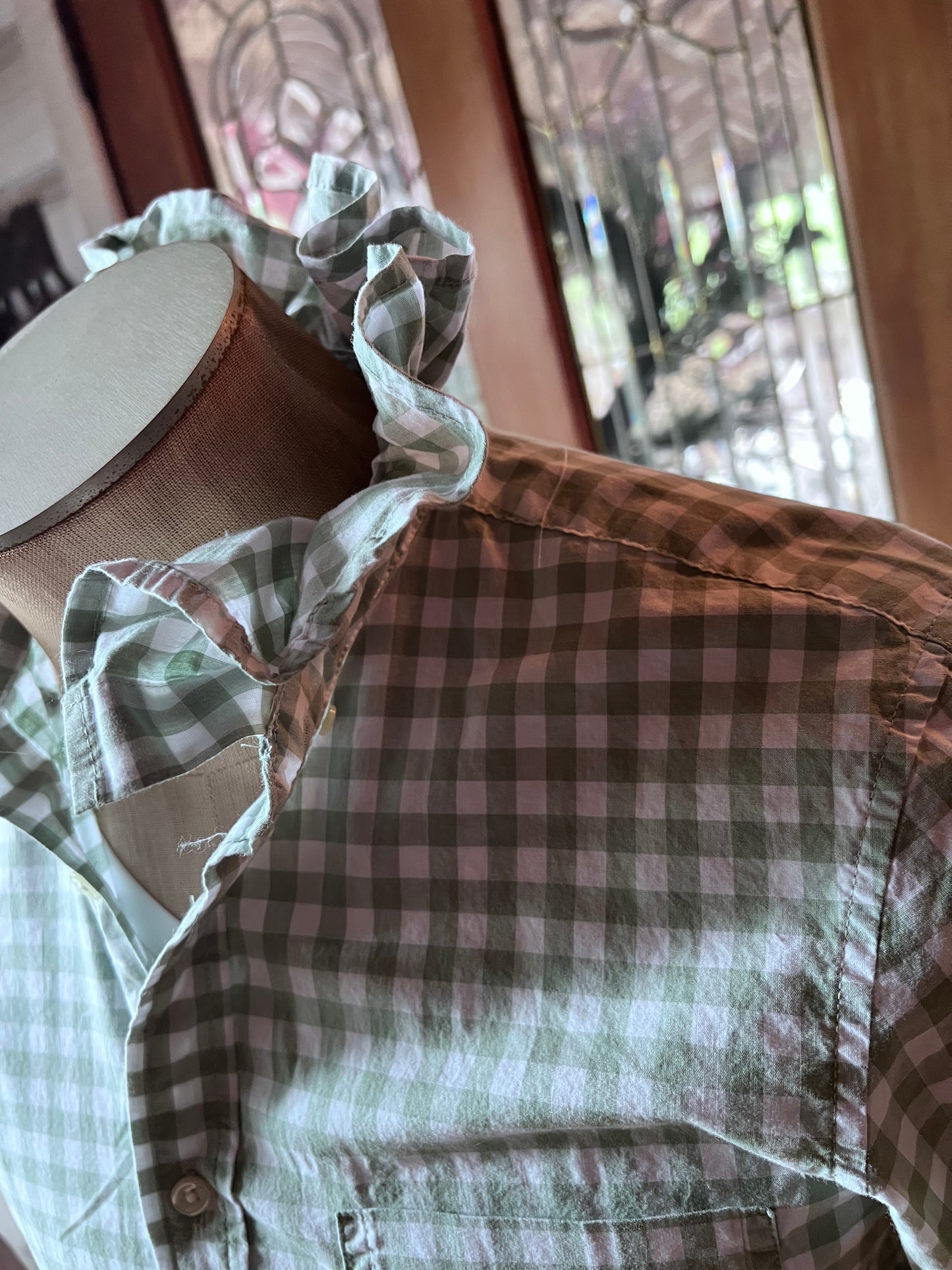 Upcycled Men's Shirt Made for Feminine Style and One of a Kind Sophistication - Old Navy