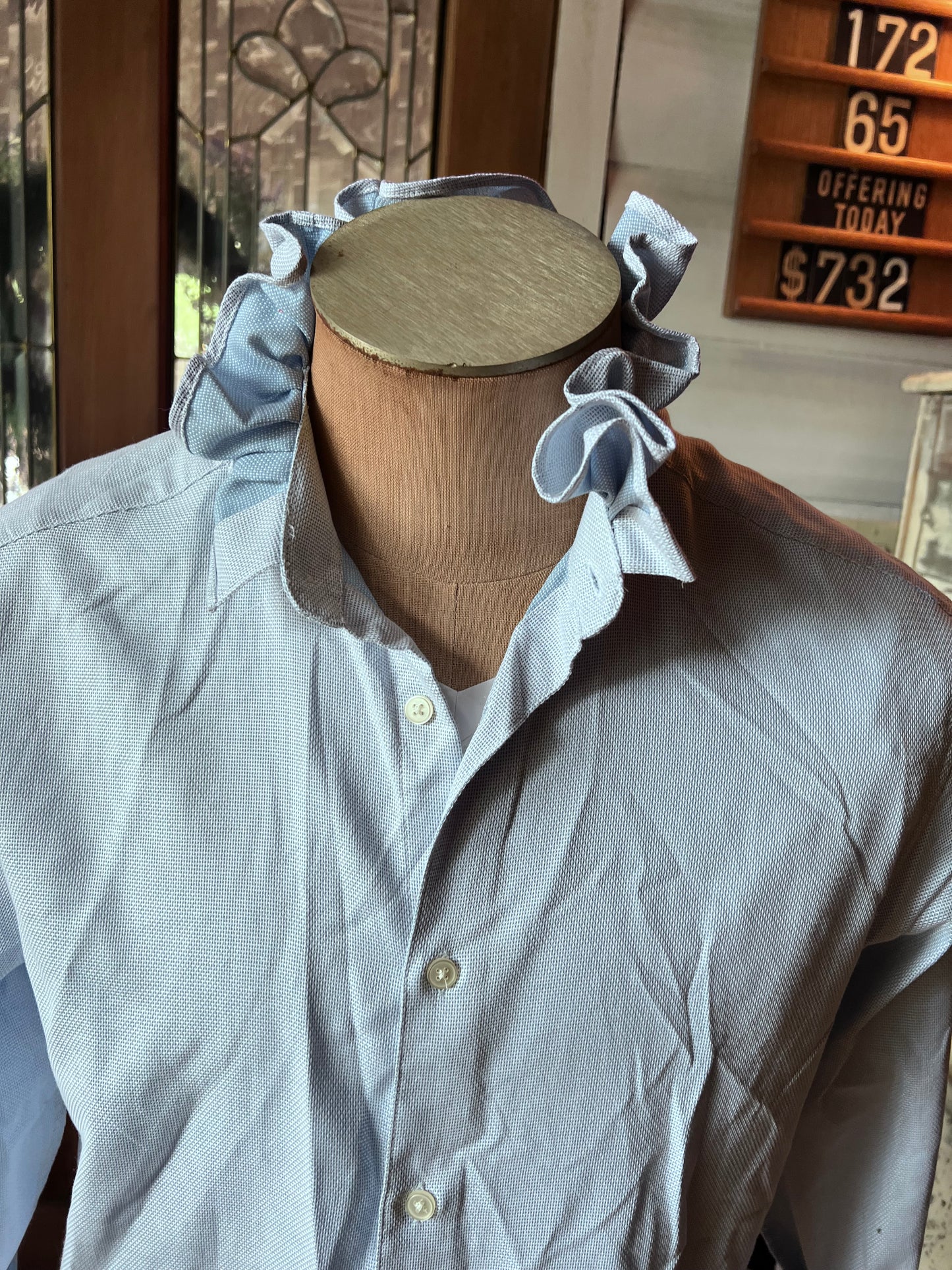 Upcycled Men's Shirt Made for Feminine Style and One of a Kind Sophistication - Zara