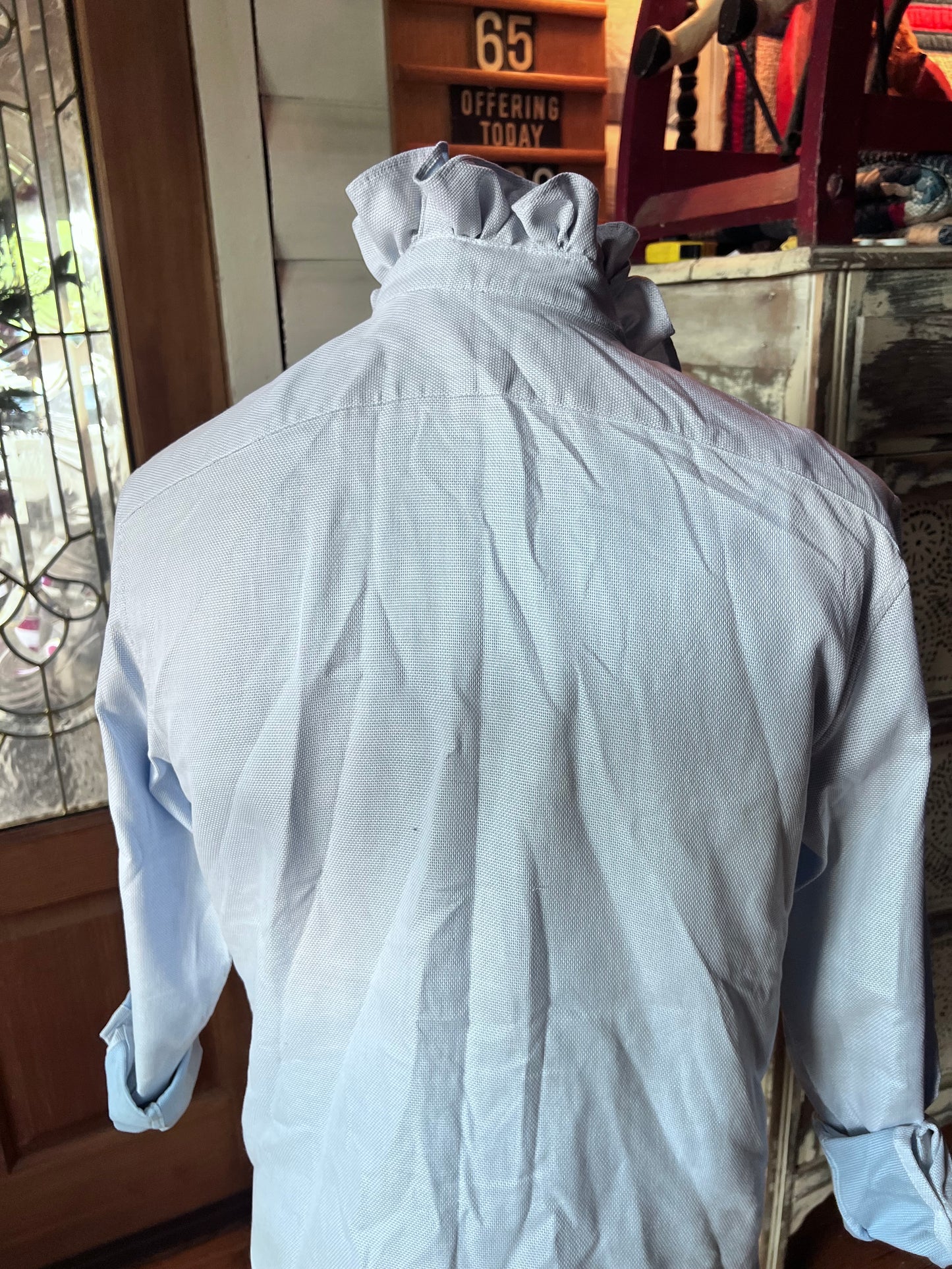 Upcycled Men's Shirt Made for Feminine Style and One of a Kind Sophistication - Zara