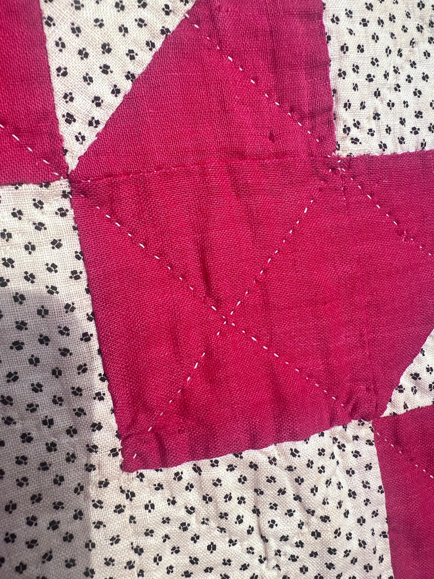 Exceptional Antique Cactus Basket Quilt - Hand quilted, stitched, and bounded - WOW!
