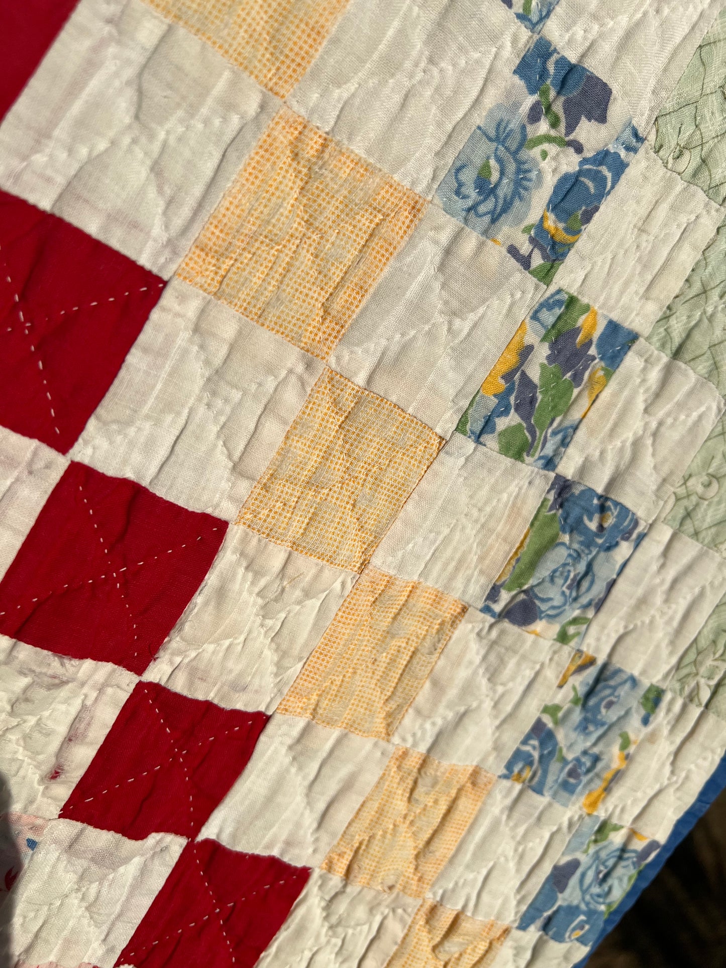 Stunning Postage Stamp Triple Irish Chain style Vintage quilt