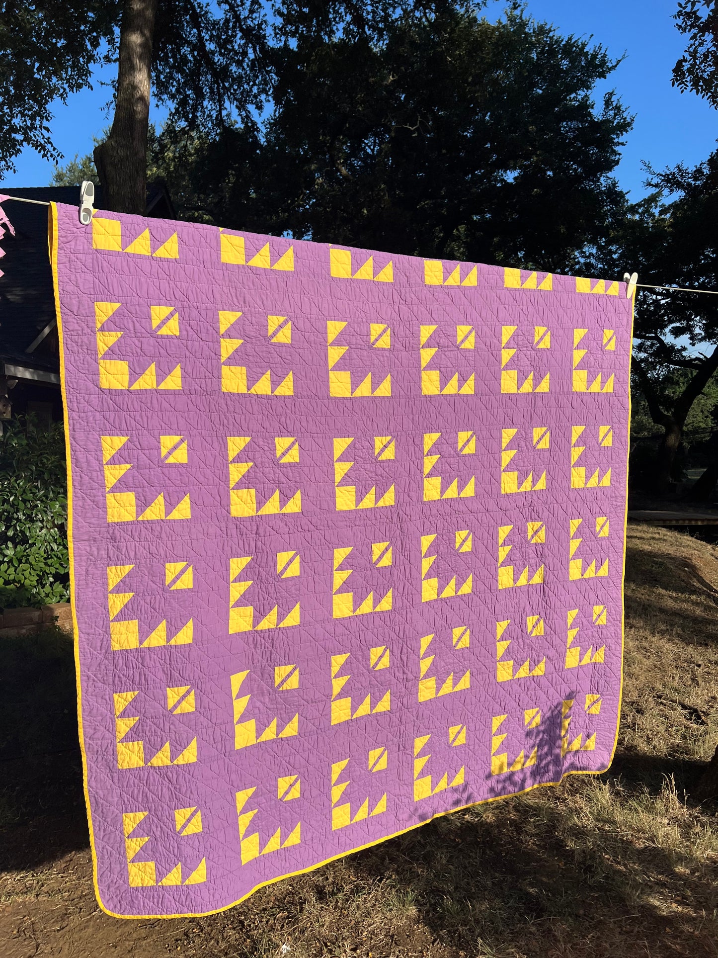 Strking and Bold Maple Leaf Vintage Hand Stitched Quilt