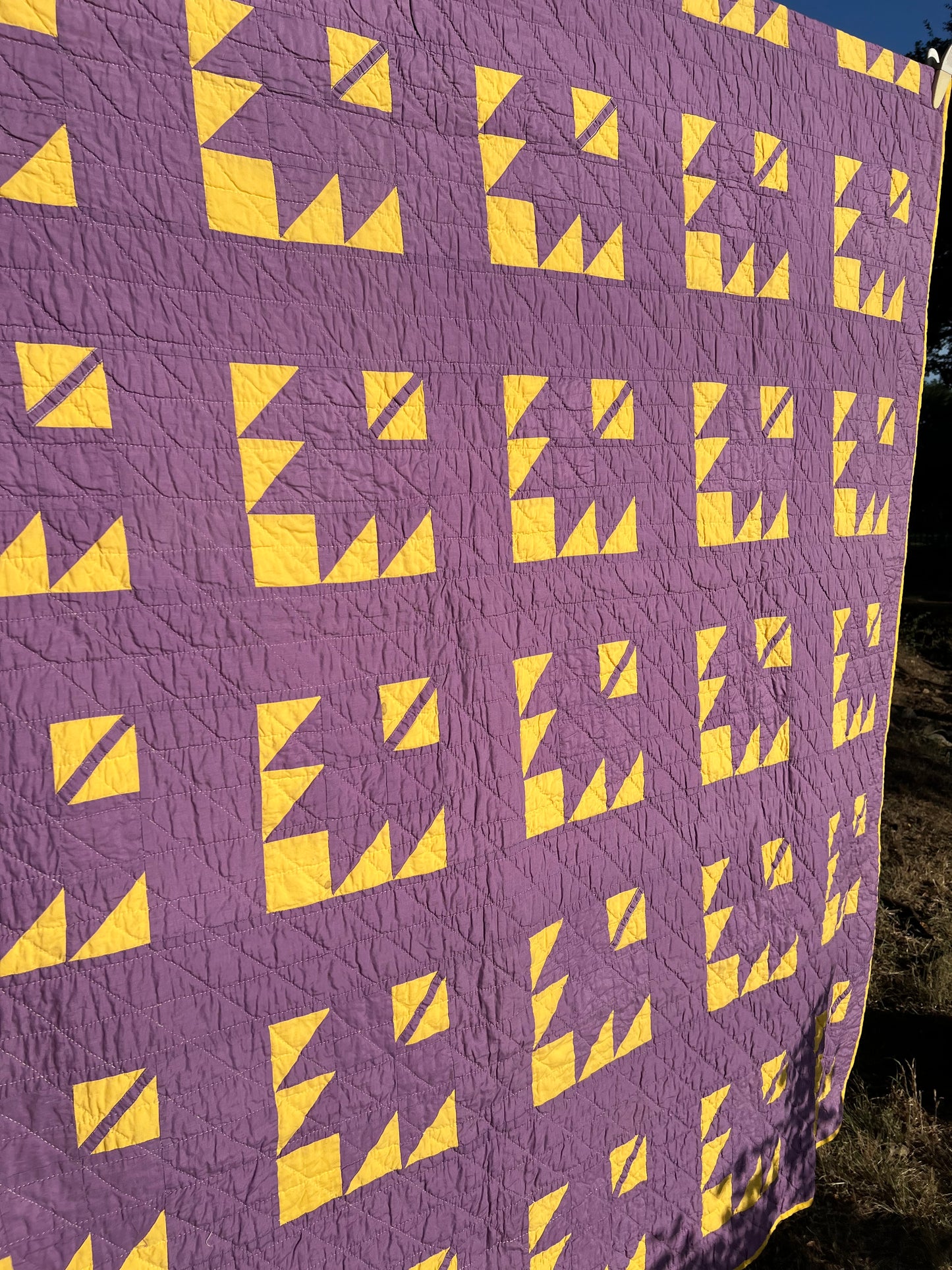 Strking and Bold Maple Leaf Vintage Hand Stitched Quilt