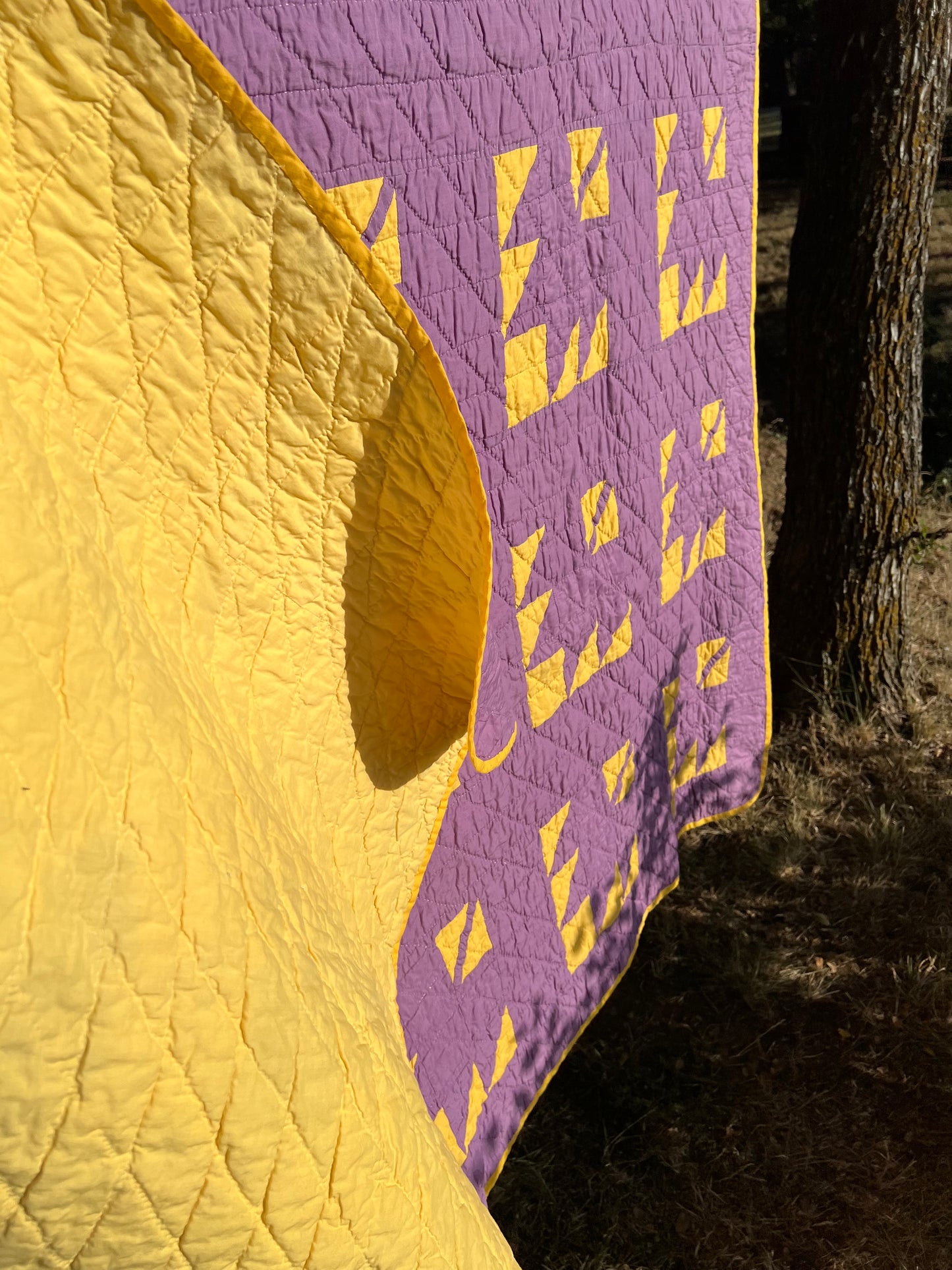 Strking and Bold Maple Leaf Vintage Hand Stitched Quilt