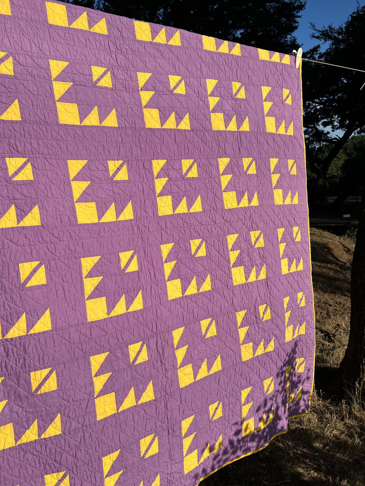 Strking and Bold Maple Leaf Vintage Hand Stitched Quilt